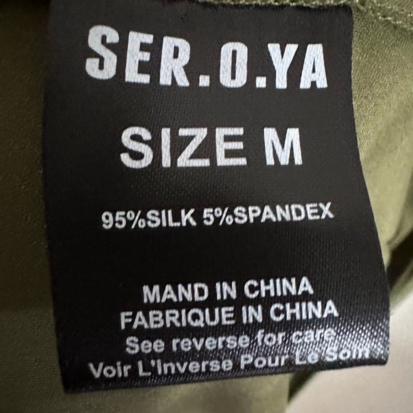 Emma Silk Dress by SER.O.YA, Chartreuse, Size M - Picture 10 of 10